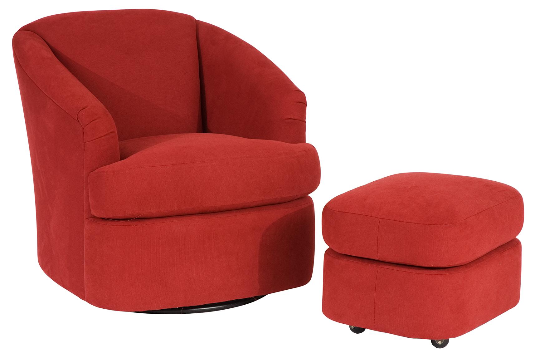 Smith Brothers Smith Brothers 986 SW+O Contemporary Swivel Barrel Chair and Ottoman with Casters